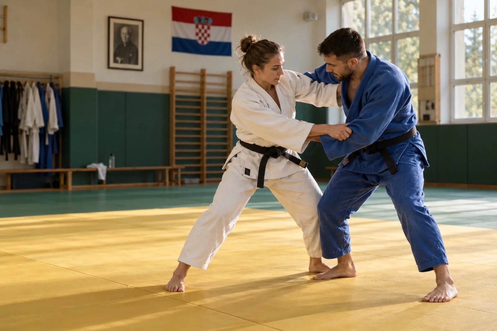 Judo trening na tatamiju